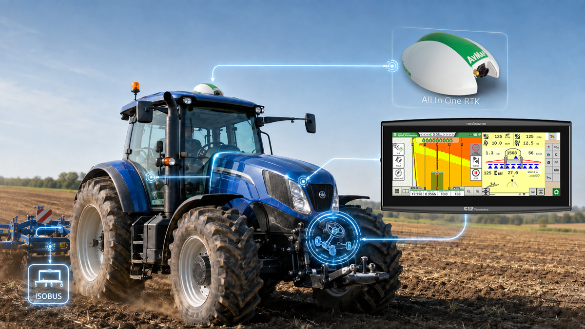 Steer Ready: FARMNAVIGATOR communicates directly with the tractor